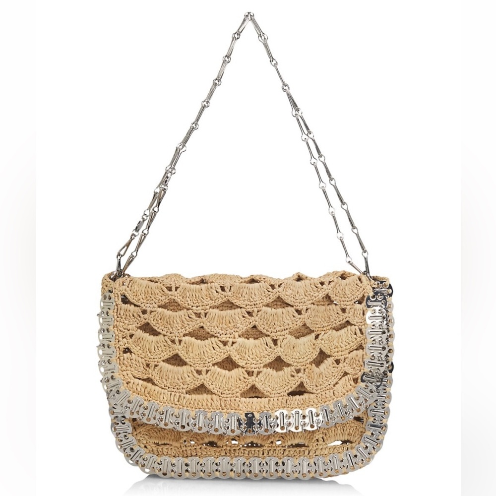 Large Rabanne Raffia Messenger Bag